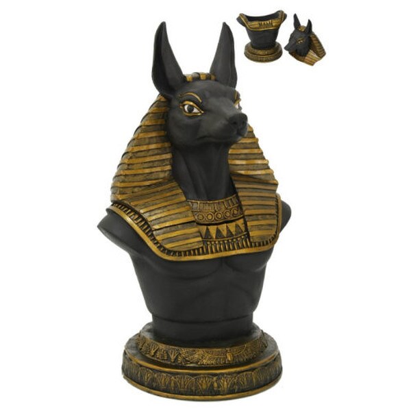 Anubis Sculptural Lidded Urn Box Canopic Jar Sculpture Jackal Statue